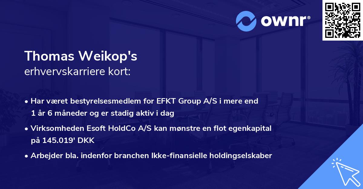 Thomas Weikop's erhvervskarriere kort