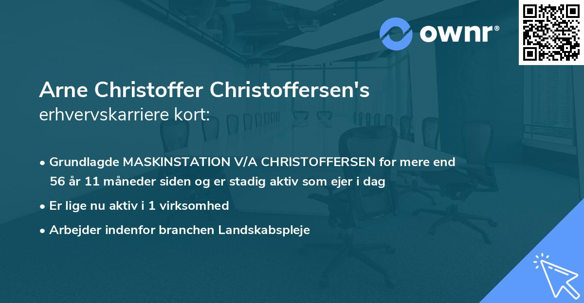 Arne Christoffer Christoffersen's erhvervskarriere kort