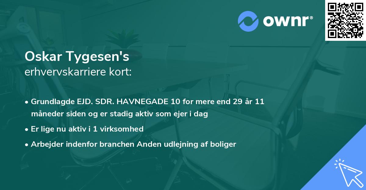 Oskar Tygesen's erhvervskarriere kort