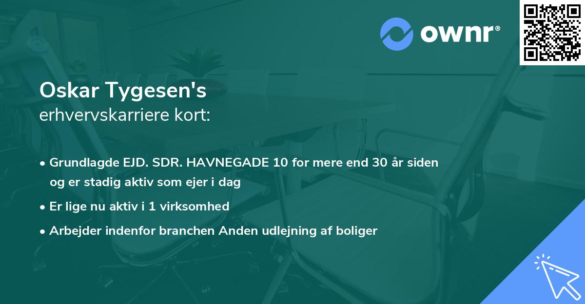 Oskar Tygesen's erhvervskarriere kort