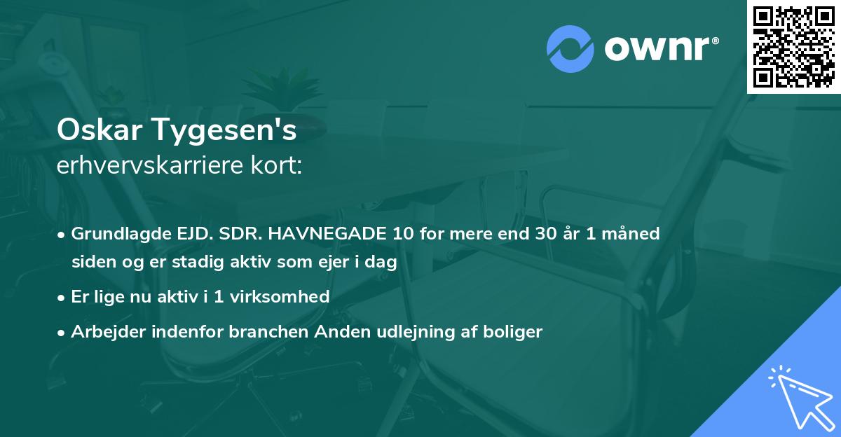 Oskar Tygesen's erhvervskarriere kort