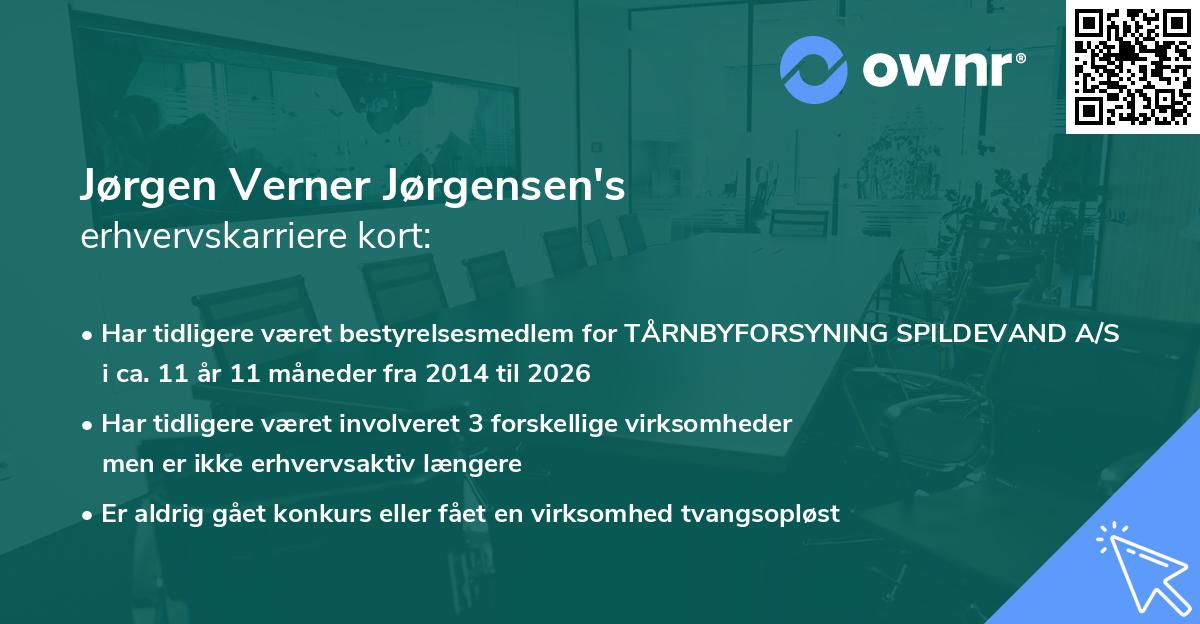 Jørgen Verner Jørgensen's erhvervskarriere kort