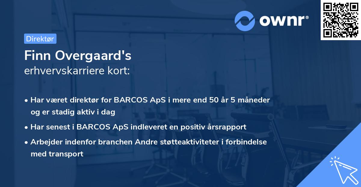 Finn Overgaard's erhvervskarriere kort
