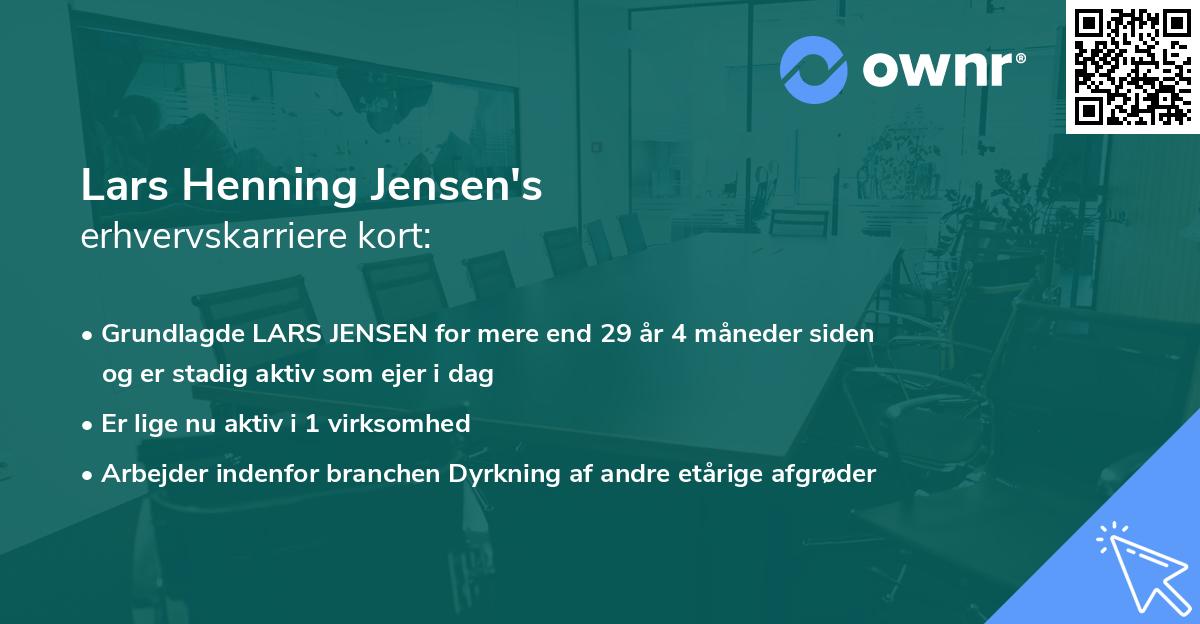 Lars Henning Jensen's erhvervskarriere kort