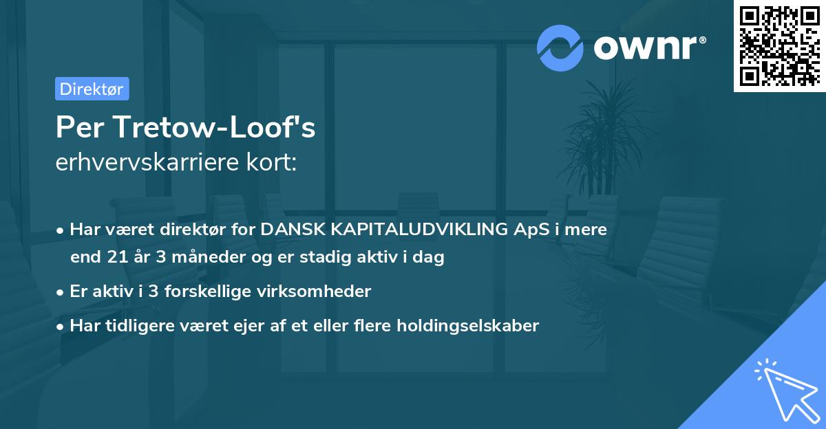 Per Tretow-Loof's erhvervskarriere kort