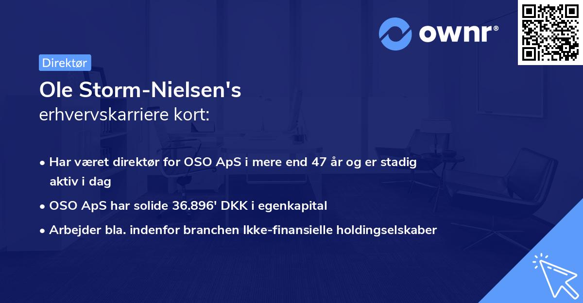 Ole Storm-Nielsen's erhvervskarriere kort