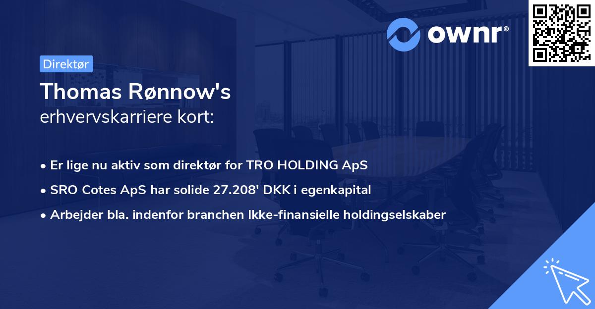 Thomas Rønnow's erhvervskarriere kort