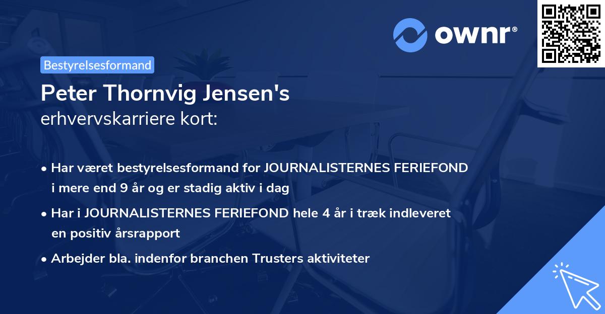 Peter Thornvig Jensen's erhvervskarriere kort