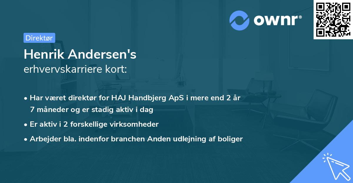 Henrik Andersen's erhvervskarriere kort