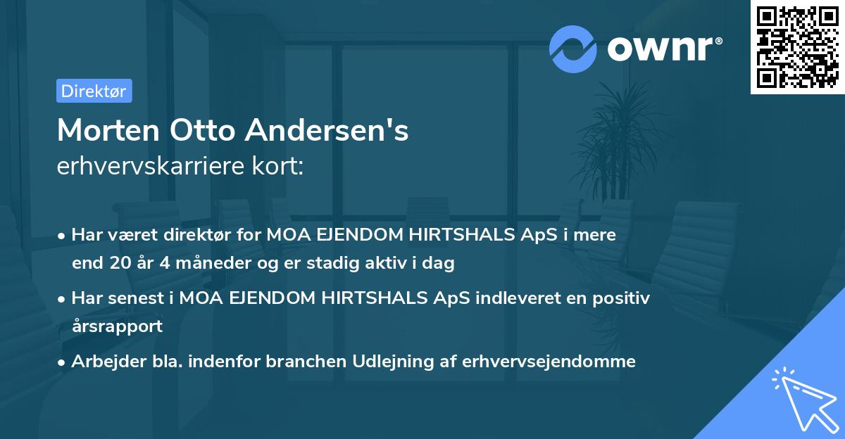 Morten Otto Andersen's erhvervskarriere kort