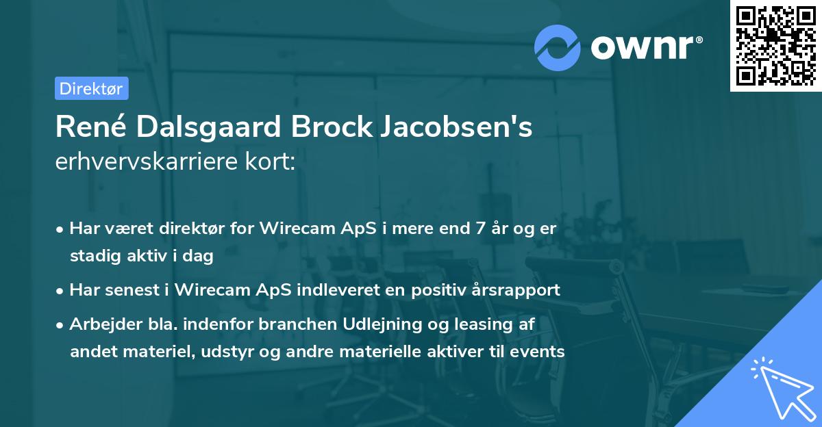 René Dalsgaard Brock Jacobsen's erhvervskarriere kort