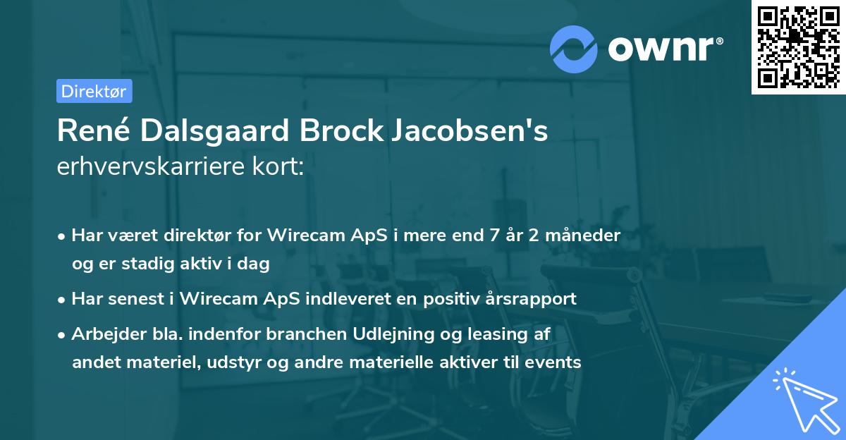 René Dalsgaard Brock Jacobsen's erhvervskarriere kort