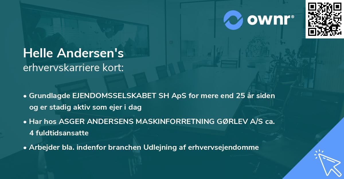 Helle Andersen's erhvervskarriere kort