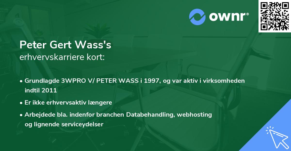Peter Gert Wass's erhvervskarriere kort