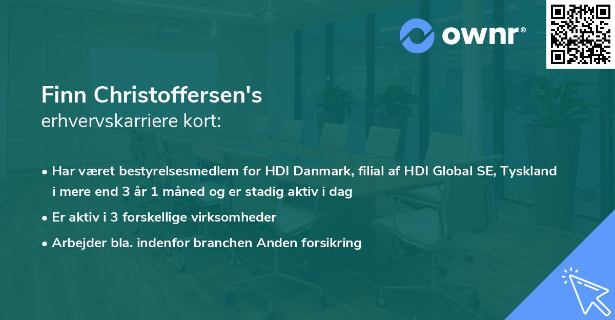 Finn Christoffersen's erhvervskarriere kort