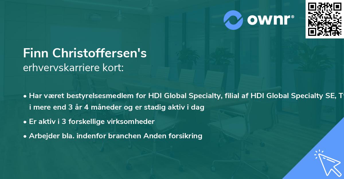 Finn Christoffersen's erhvervskarriere kort