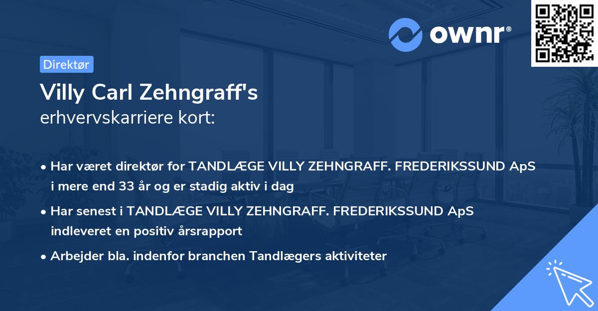 Villy Carl Zehngraff's erhvervskarriere kort