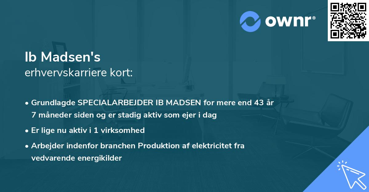 Ib Madsen's erhvervskarriere kort