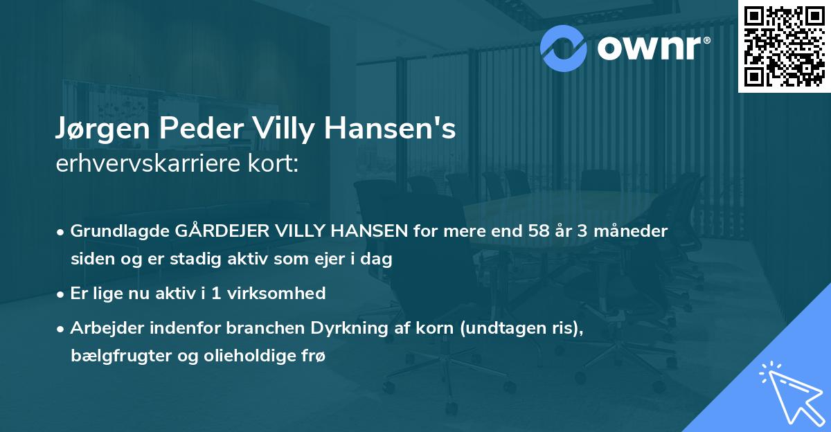 Jørgen Peder Villy Hansen's erhvervskarriere kort