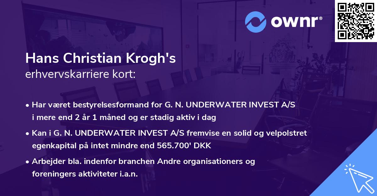 Hans Christian Krogh's erhvervskarriere kort