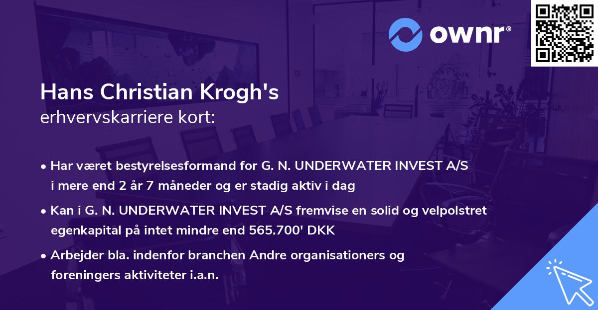 Hans Christian Krogh's erhvervskarriere kort