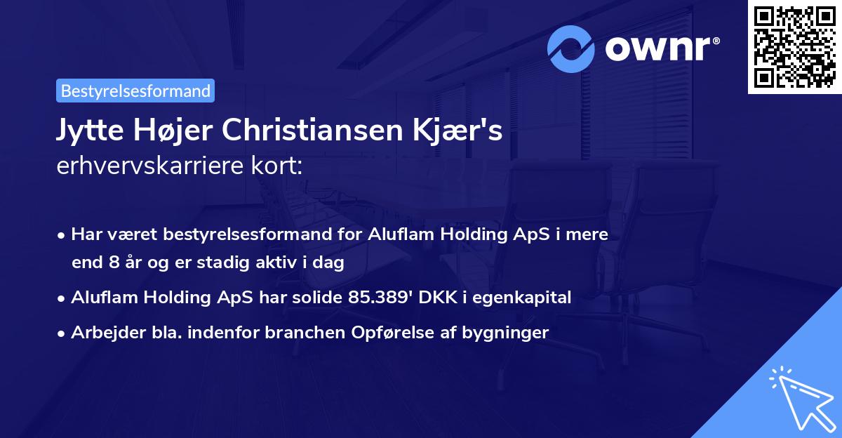 Jytte Højer Christiansen Kjær's erhvervskarriere kort