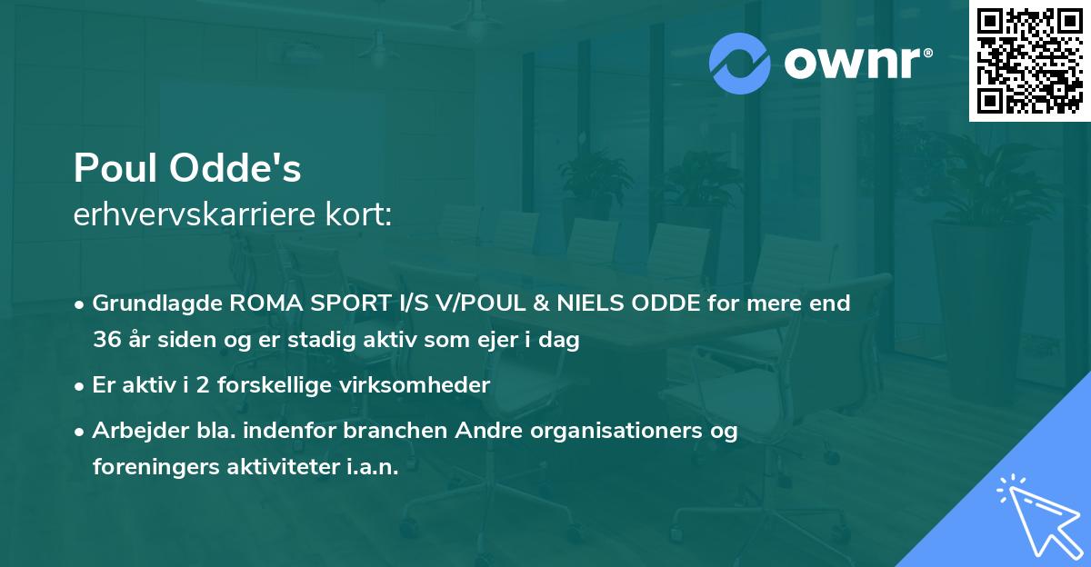 Poul Odde's erhvervskarriere kort