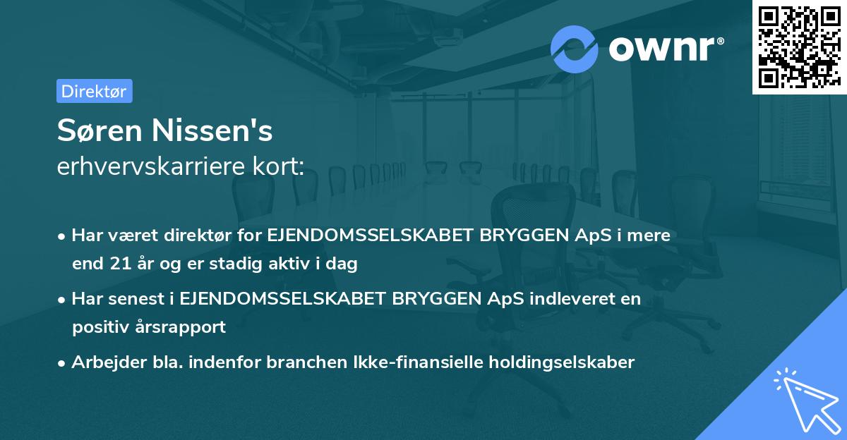 Søren Nissen's erhvervskarriere kort
