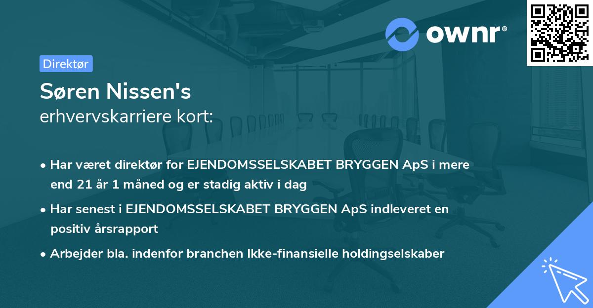 Søren Nissen's erhvervskarriere kort