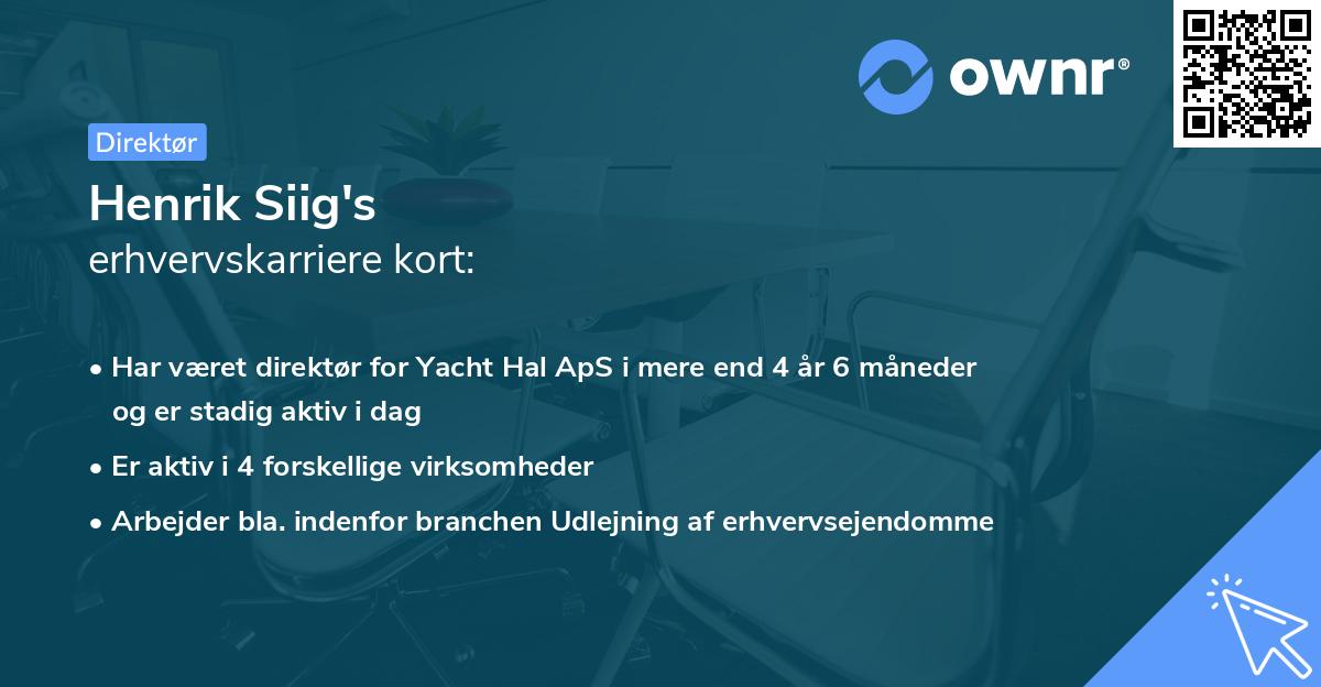 Henrik Siig's erhvervskarriere kort