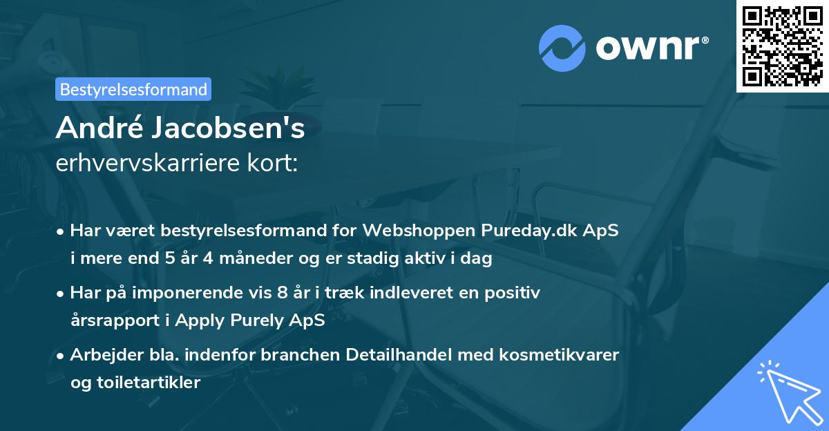 André Jacobsen's erhvervskarriere kort