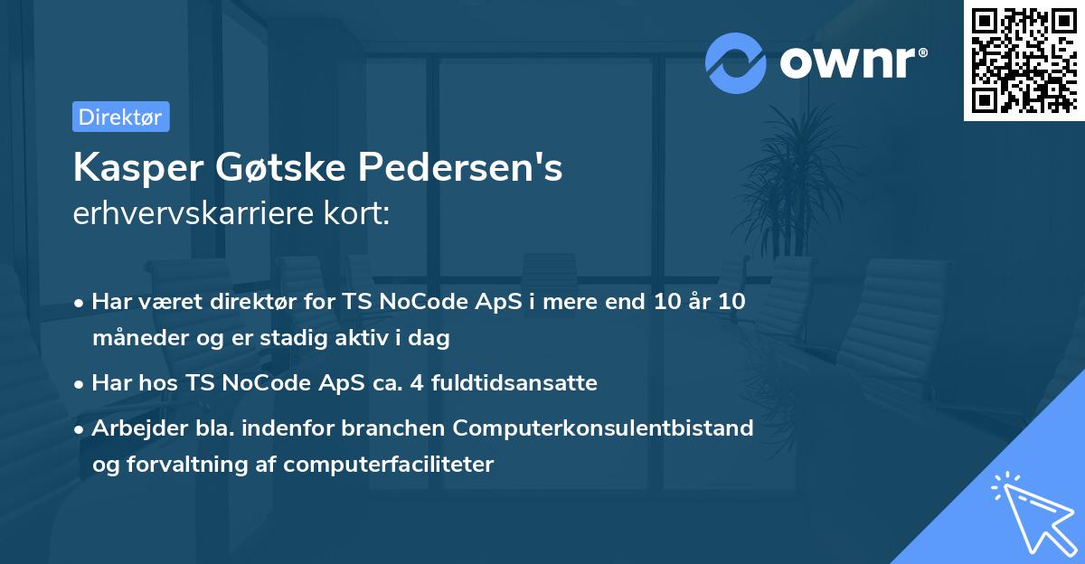 Kasper Gøtske Pedersen's erhvervskarriere kort