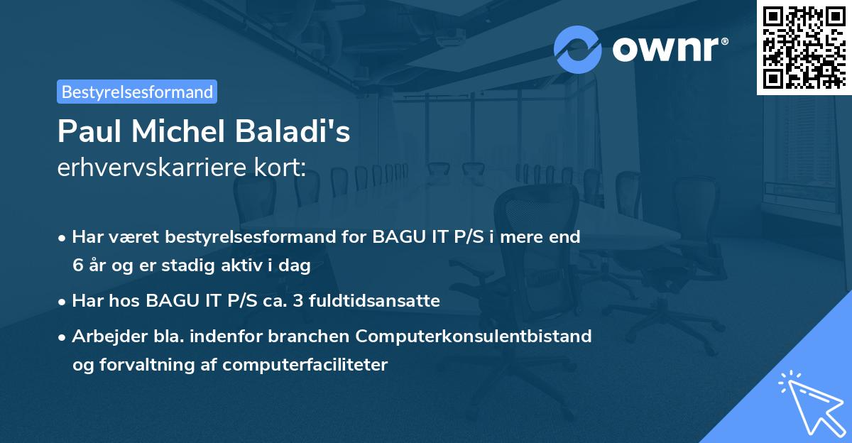Paul Michel Baladi's erhvervskarriere kort
