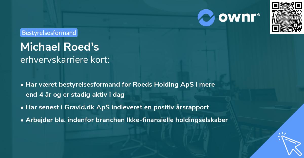 Michael Roed's erhvervskarriere kort