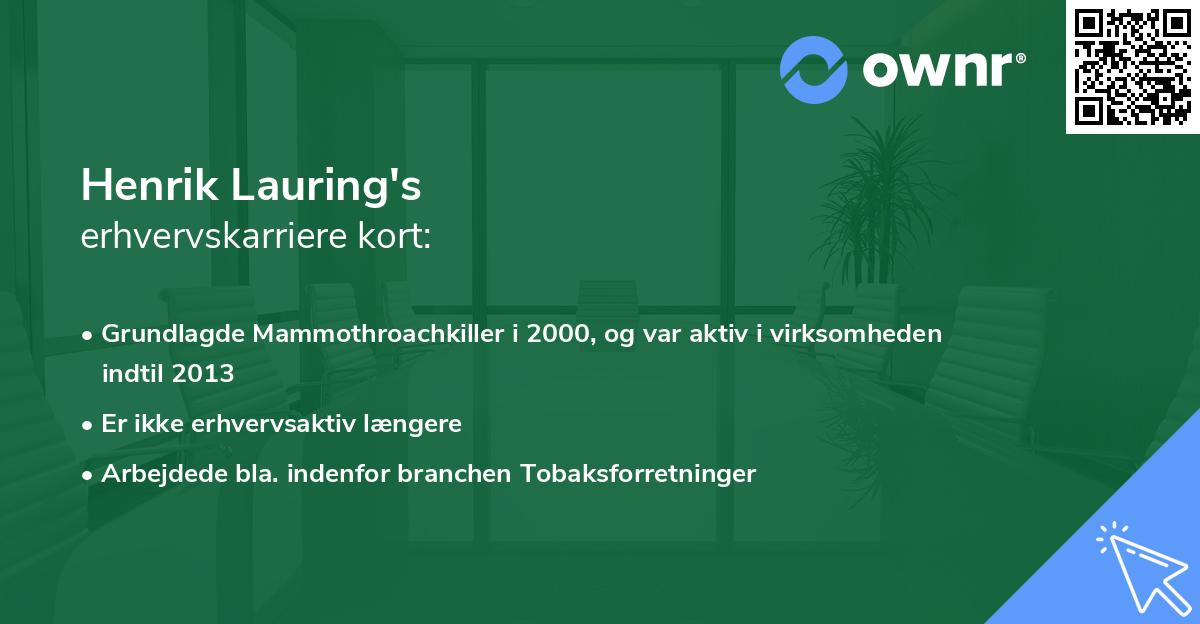 Henrik Lauring's erhvervskarriere kort