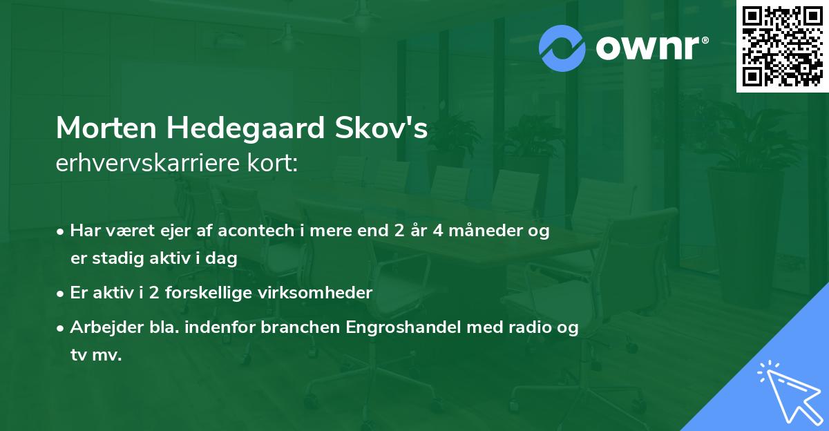 Morten Hedegaard Skov's erhvervskarriere kort