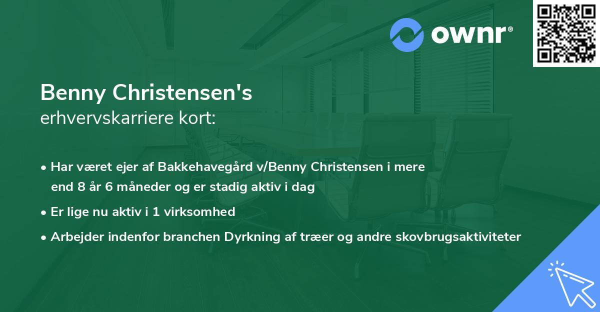 Benny Christensen's erhvervskarriere kort