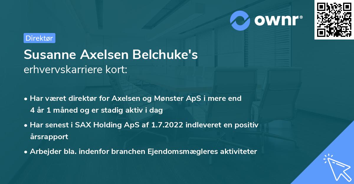 Susanne Axelsen Belchuke's erhvervskarriere kort