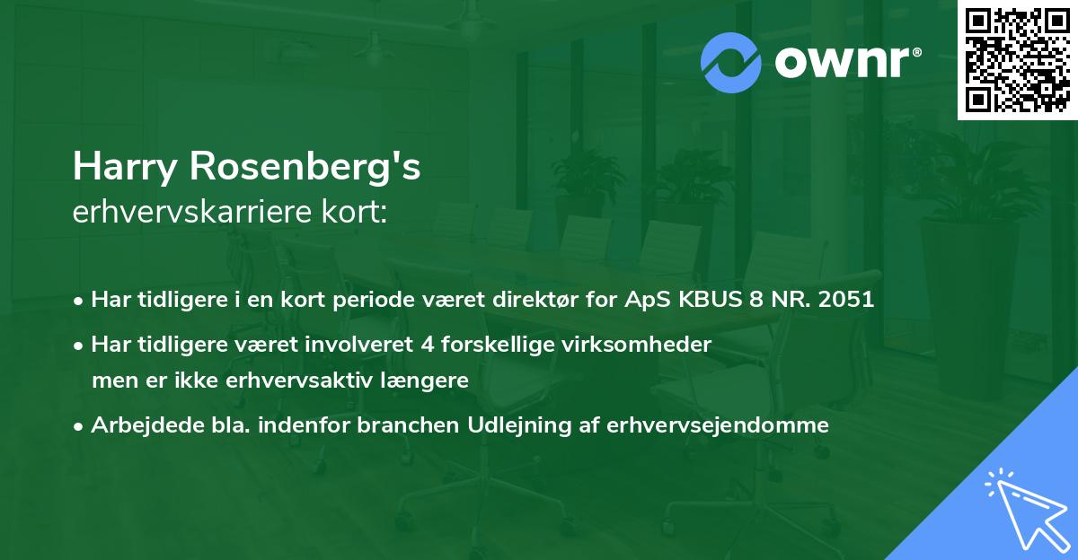 Harry Rosenberg's erhvervskarriere kort