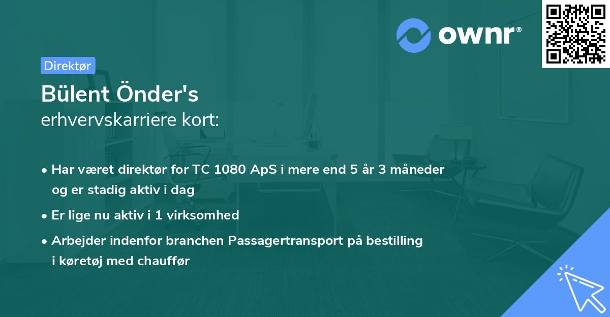 Bülent Önder's erhvervskarriere kort