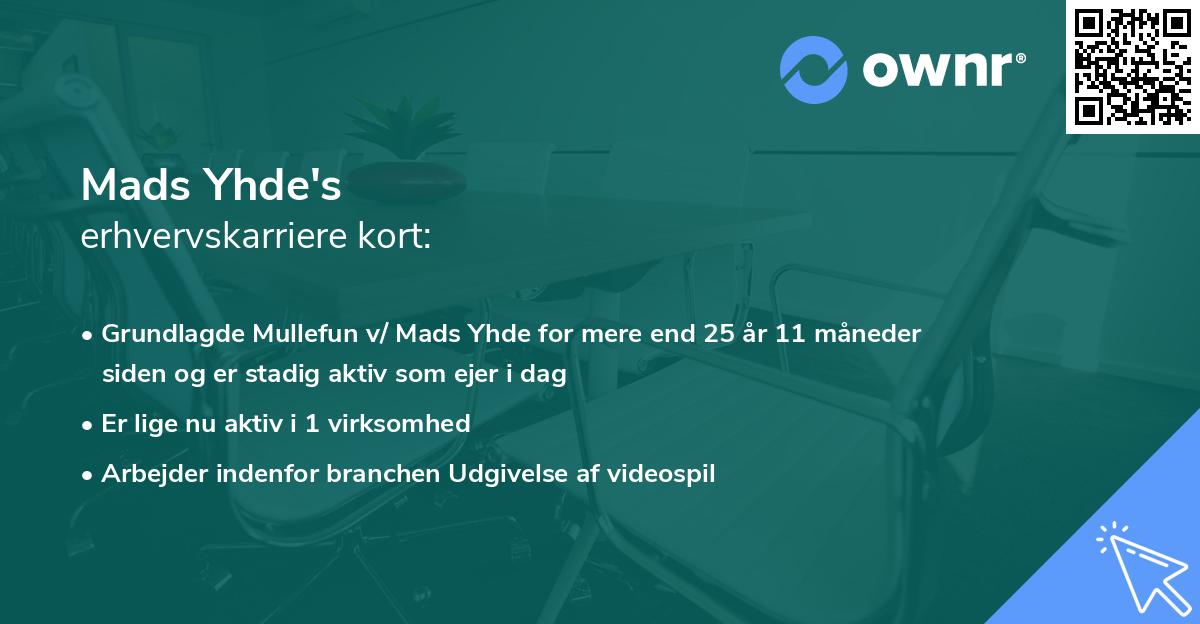 Mads Yhde's erhvervskarriere kort