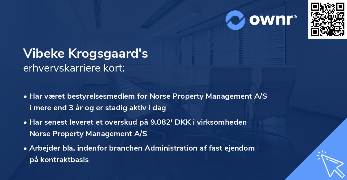 Vibeke Krogsgaard's erhvervskarriere kort
