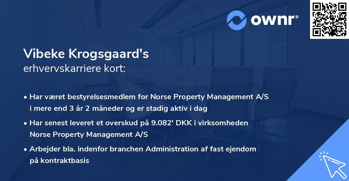 Vibeke Krogsgaard's erhvervskarriere kort
