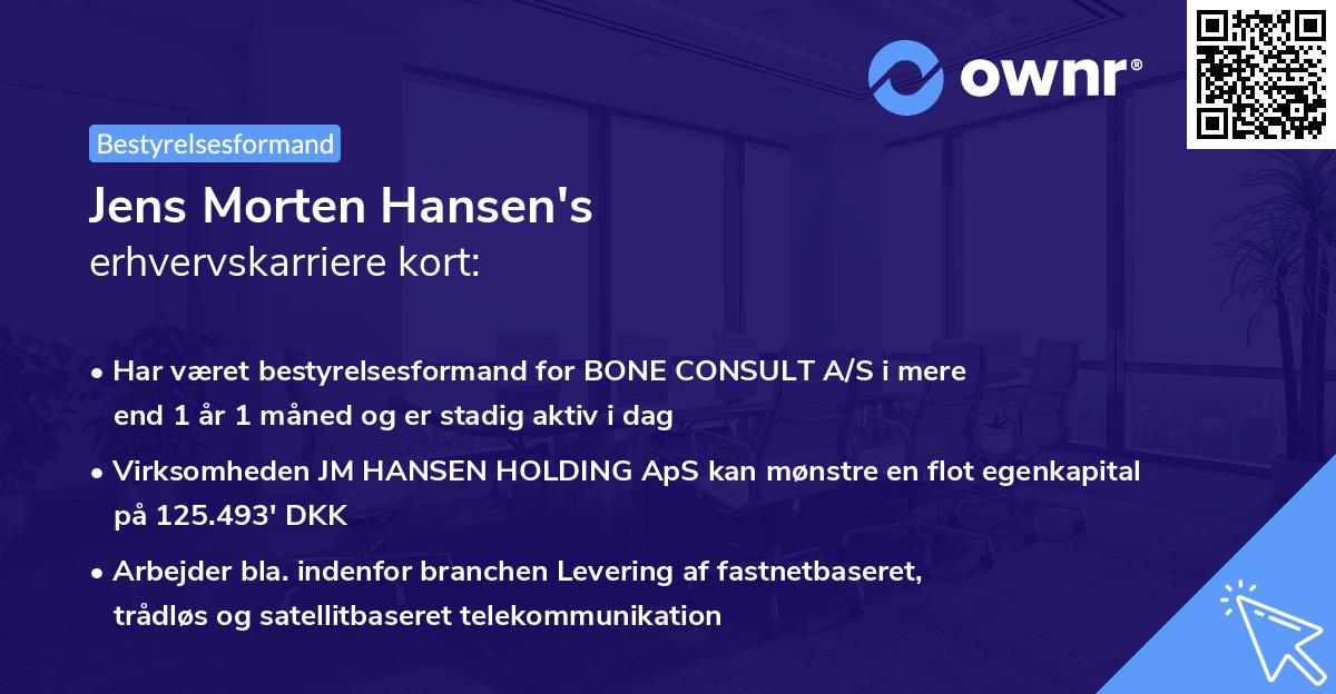 Jens Morten Hansen's erhvervskarriere kort