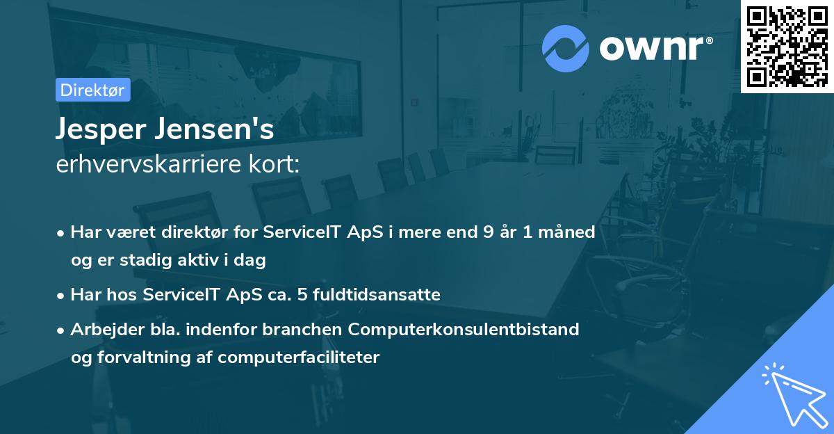 Jesper Jensen's erhvervskarriere kort