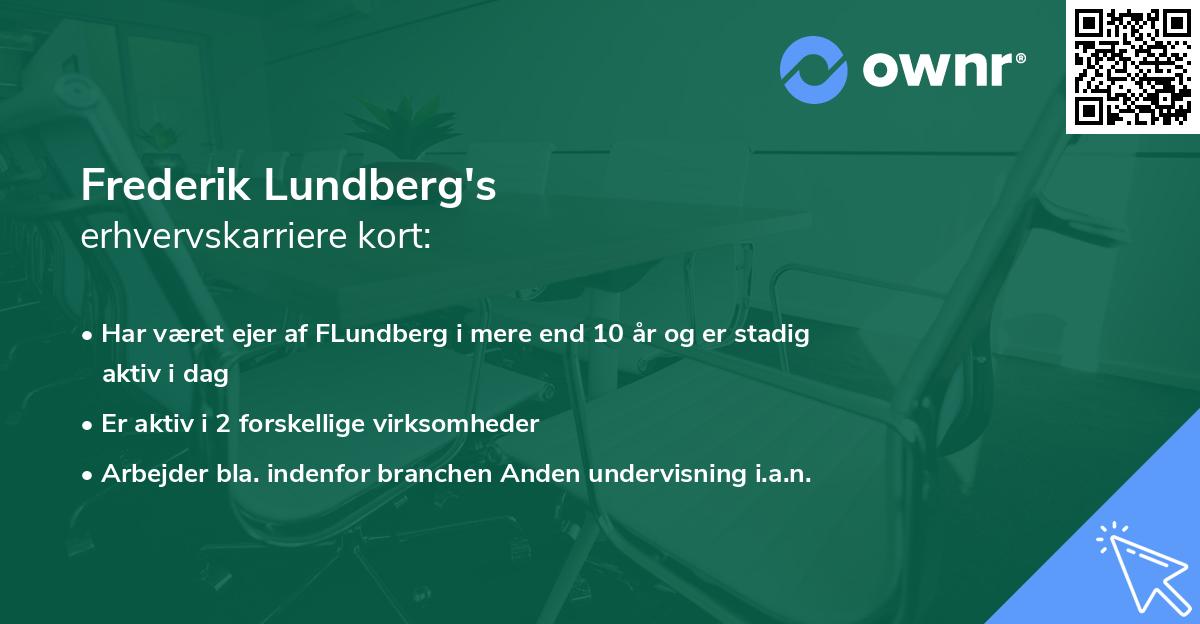 Frederik Lundberg's erhvervskarriere kort