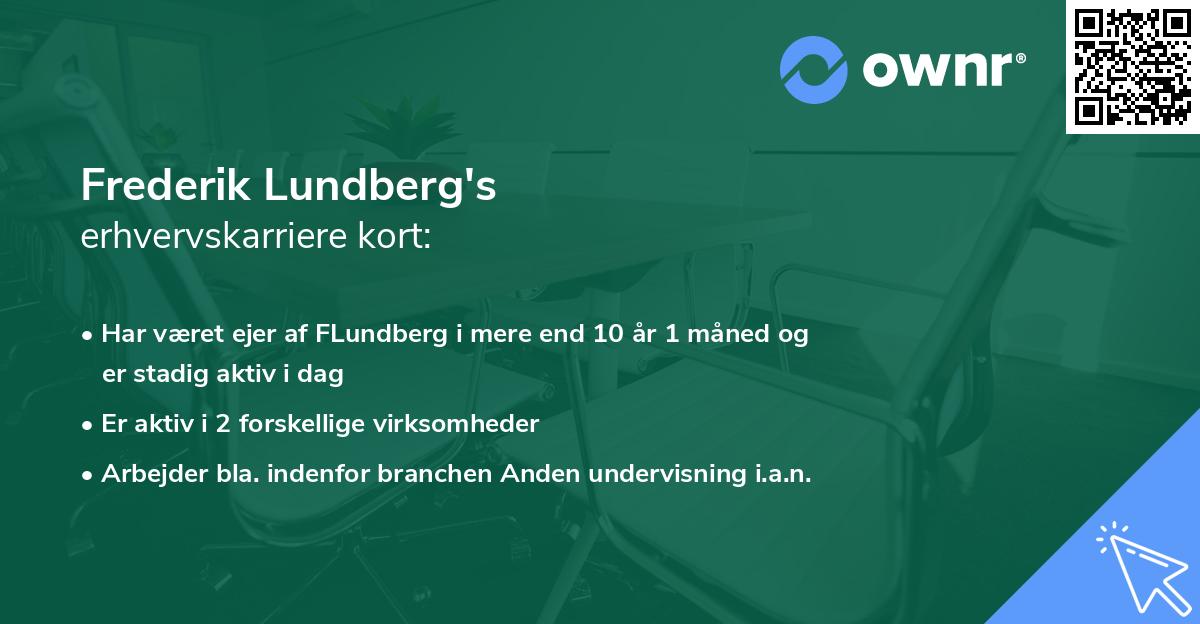 Frederik Lundberg's erhvervskarriere kort