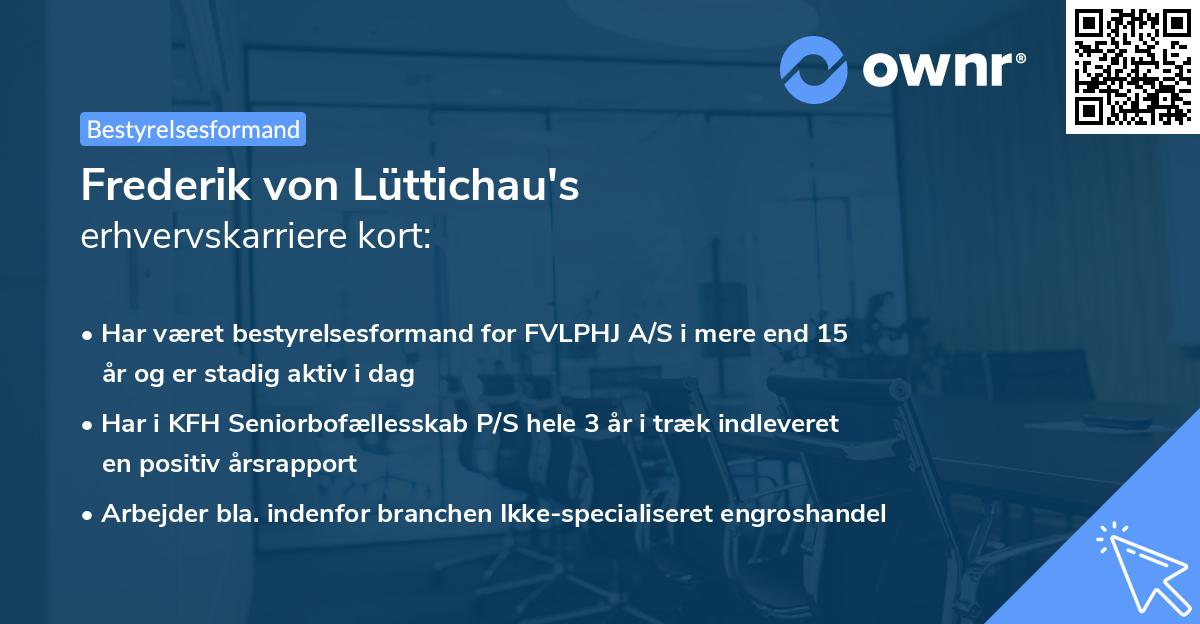Frederik von Lüttichau's erhvervskarriere kort