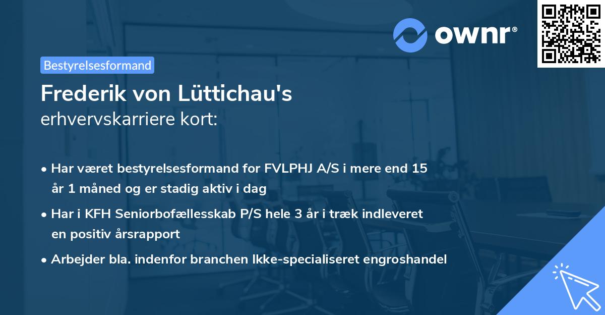 Frederik von Lüttichau's erhvervskarriere kort