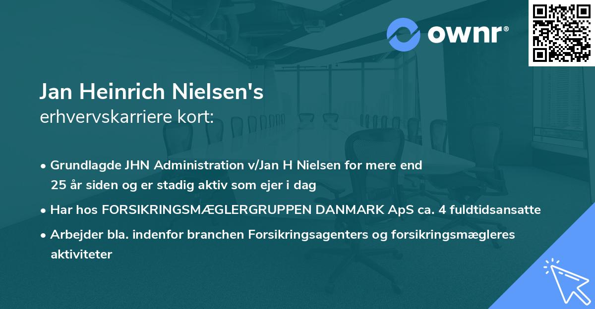 Jan Heinrich Nielsen's erhvervskarriere kort